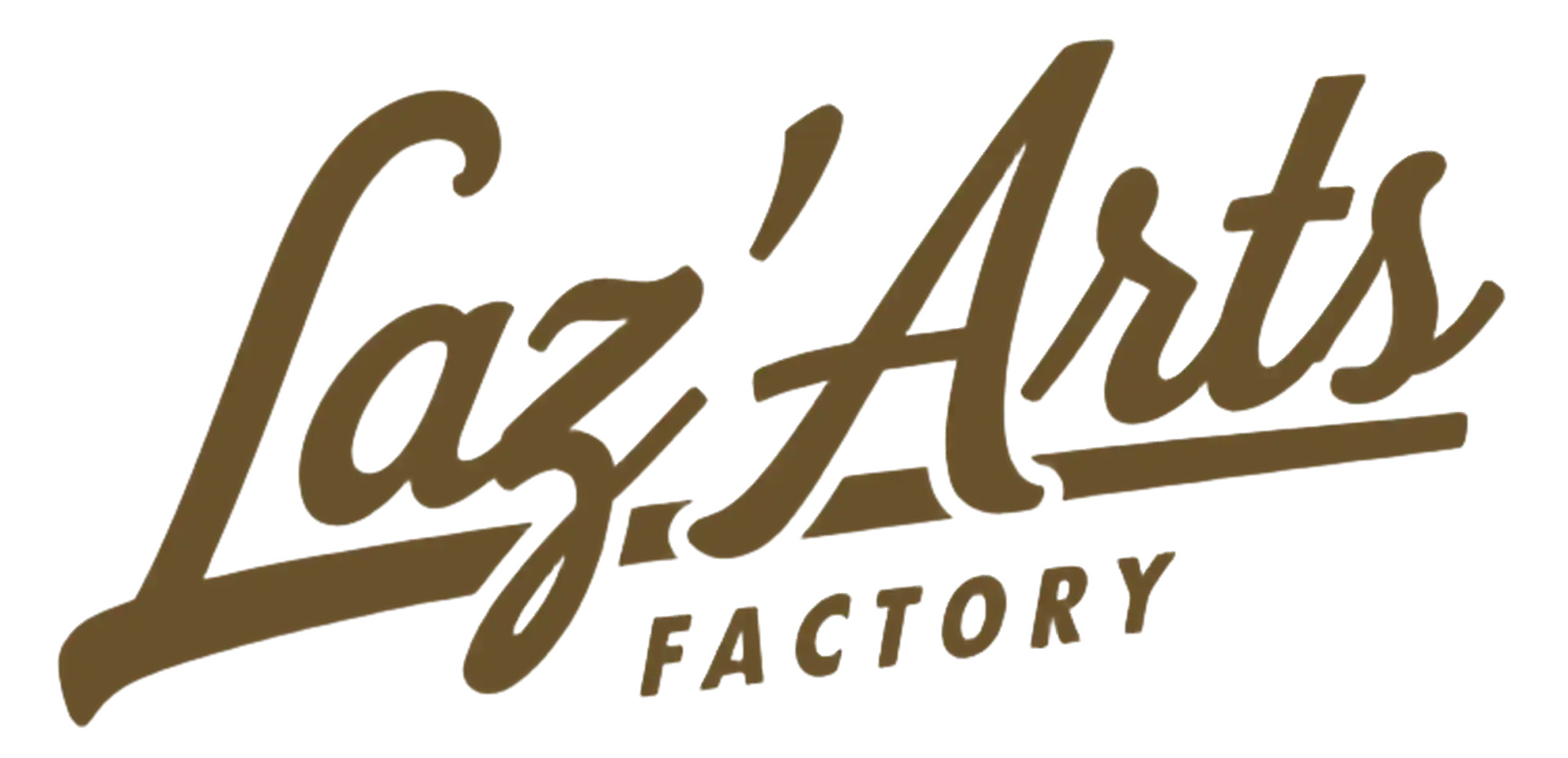 Logo argenté Laz’Arts Factory, atelier de gravure laser et créateur de cadeaux personnalisés à Genève, actif dans toute la Suisse.