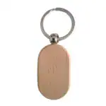 Porte-clé galet en bois clair personnalisé Porte-clé en forme de galet en bois clair à personnaliser, modèle vierge pour gravure laser