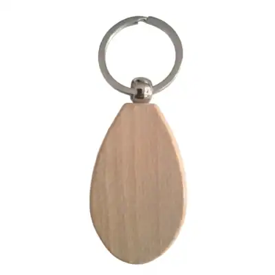 Porte-clé goutte en bois clair personnalisé Porte-clé en forme de goutte en bois clair à personnaliser, modèle vierge pour gravure laser