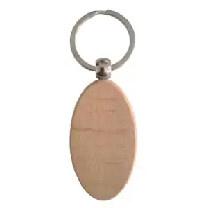 Porte-clé ovale en bois clair personnalisé Porte-clé ovale en bois clair à personnaliser, modèle vierge pour gravure laser
