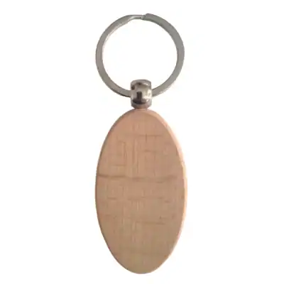 Porte-clé ovale en bois clair personnalisé Porte-clé ovale en bois clair à personnaliser, modèle vierge pour gravure laser