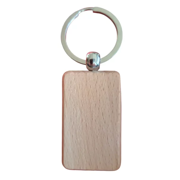 Porte-clé rond en bois clair à personnaliser, modèle vierge pour gravure laser
