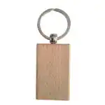 Porte-clé rectangulaire en bois clair à personnaliser, modèle vierge pour gravure laser