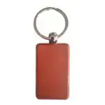 Porte-clé rectangulaire en bois foncé à personnaliser, modèle vierge pour gravure laser