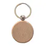 Porte-clé rond en bois clair à personnaliser, modèle vierge pour gravure laser