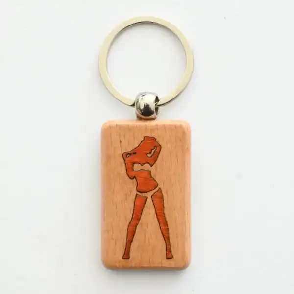 Porte clés marqueterie bois - Femme sexy 02 Porte clé Femme Sexy 02