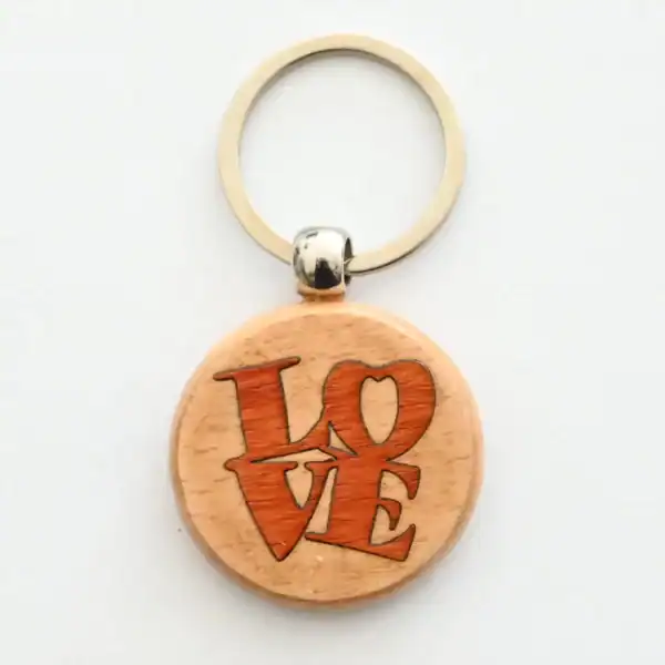 Porte clés marqueterie bois - Love 02 Porte clé Love 02