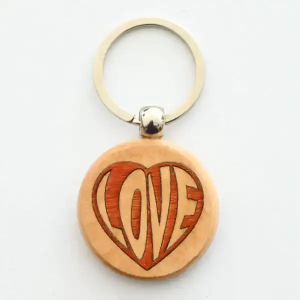 Porte clés marqueterie bois - Love 03 Porte clé Love 03